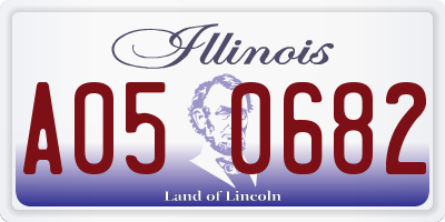 IL license plate A050682