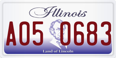 IL license plate A050683