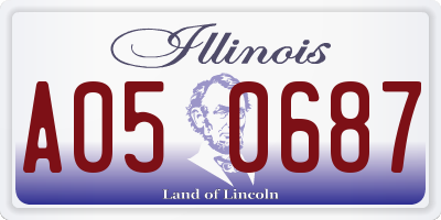 IL license plate A050687