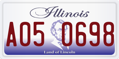 IL license plate A050698