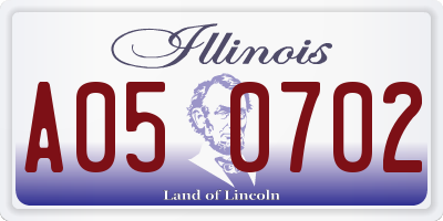 IL license plate A050702