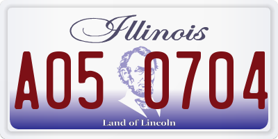IL license plate A050704