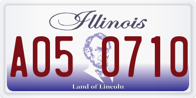 IL license plate A050710