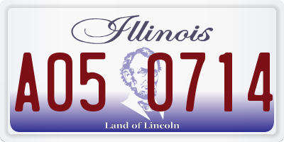 IL license plate A050714