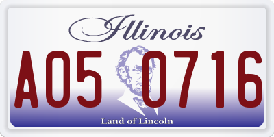 IL license plate A050716