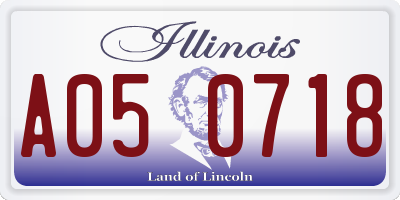 IL license plate A050718