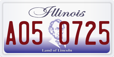 IL license plate A050725