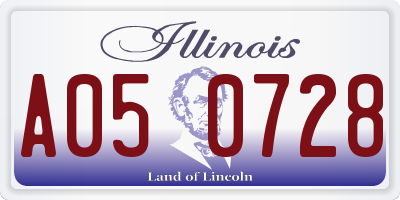 IL license plate A050728