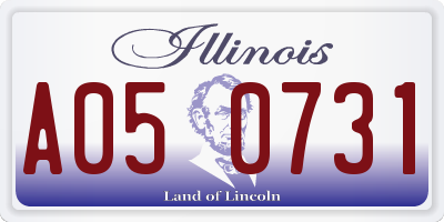 IL license plate A050731