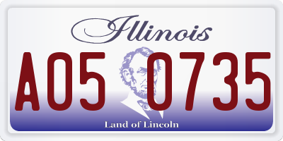 IL license plate A050735