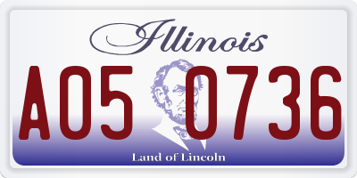 IL license plate A050736