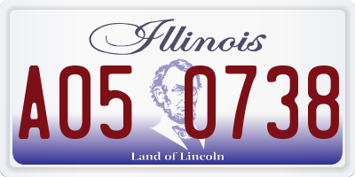 IL license plate A050738