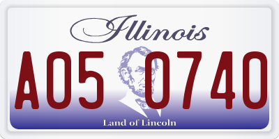 IL license plate A050740