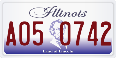 IL license plate A050742