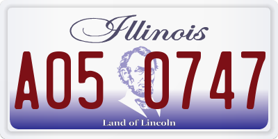 IL license plate A050747