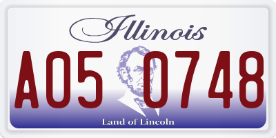 IL license plate A050748
