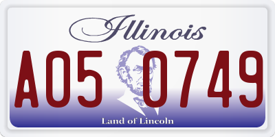 IL license plate A050749