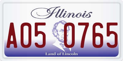 IL license plate A050765
