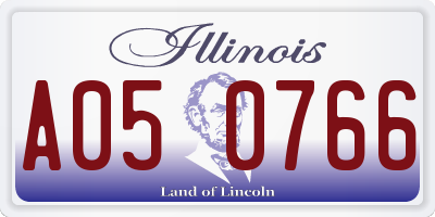 IL license plate A050766