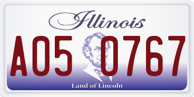IL license plate A050767
