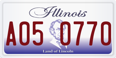 IL license plate A050770