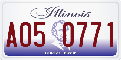 IL license plate A050771