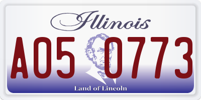 IL license plate A050773
