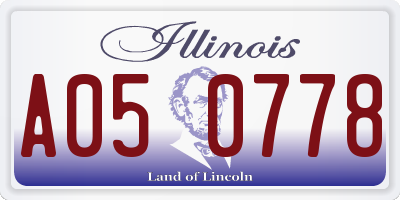 IL license plate A050778