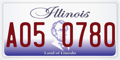 IL license plate A050780