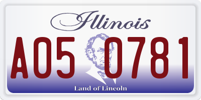 IL license plate A050781