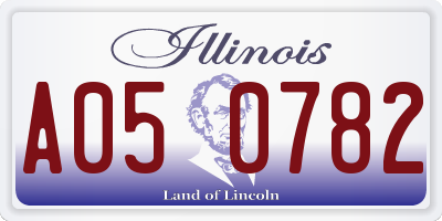 IL license plate A050782