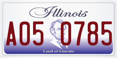 IL license plate A050785