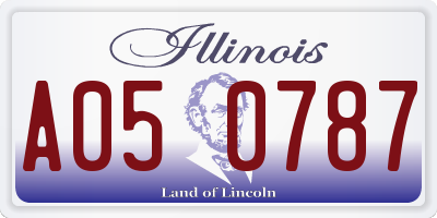 IL license plate A050787
