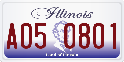 IL license plate A050801