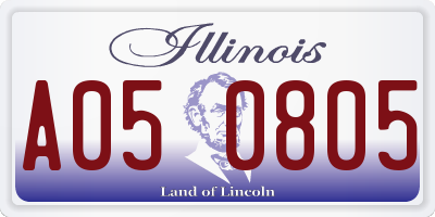 IL license plate A050805