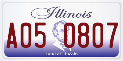 IL license plate A050807
