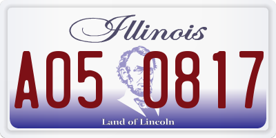 IL license plate A050817