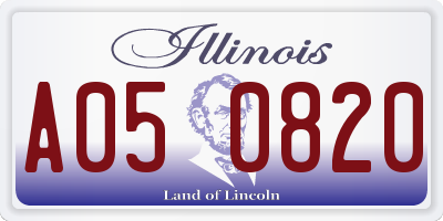 IL license plate A050820