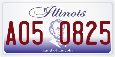 IL license plate A050825