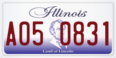 IL license plate A050831