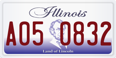 IL license plate A050832