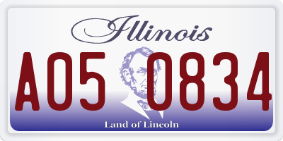 IL license plate A050834