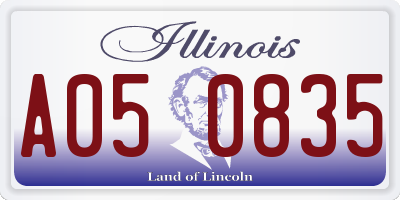 IL license plate A050835