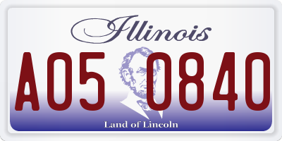 IL license plate A050840