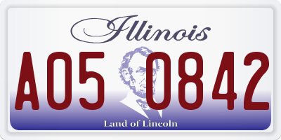 IL license plate A050842