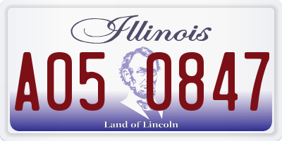 IL license plate A050847