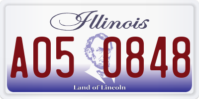 IL license plate A050848