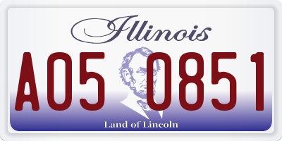 IL license plate A050851