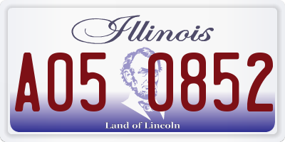 IL license plate A050852