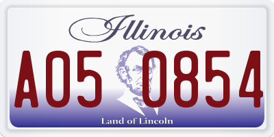 IL license plate A050854